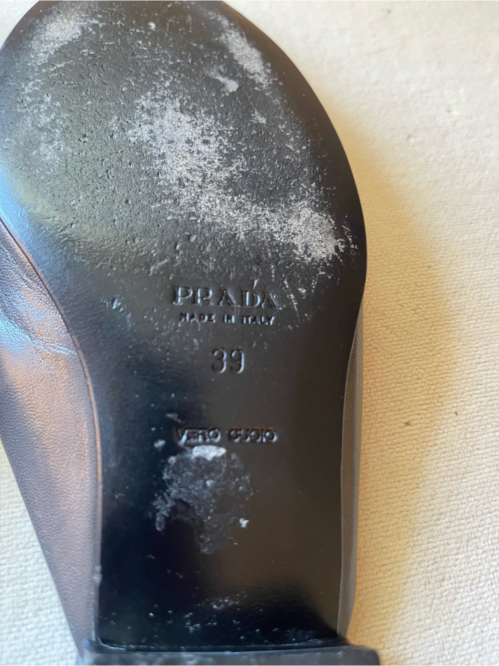 Authenticated Gray Prada Flats with Pink Straps Size 39/9 - Picture 6 of 9